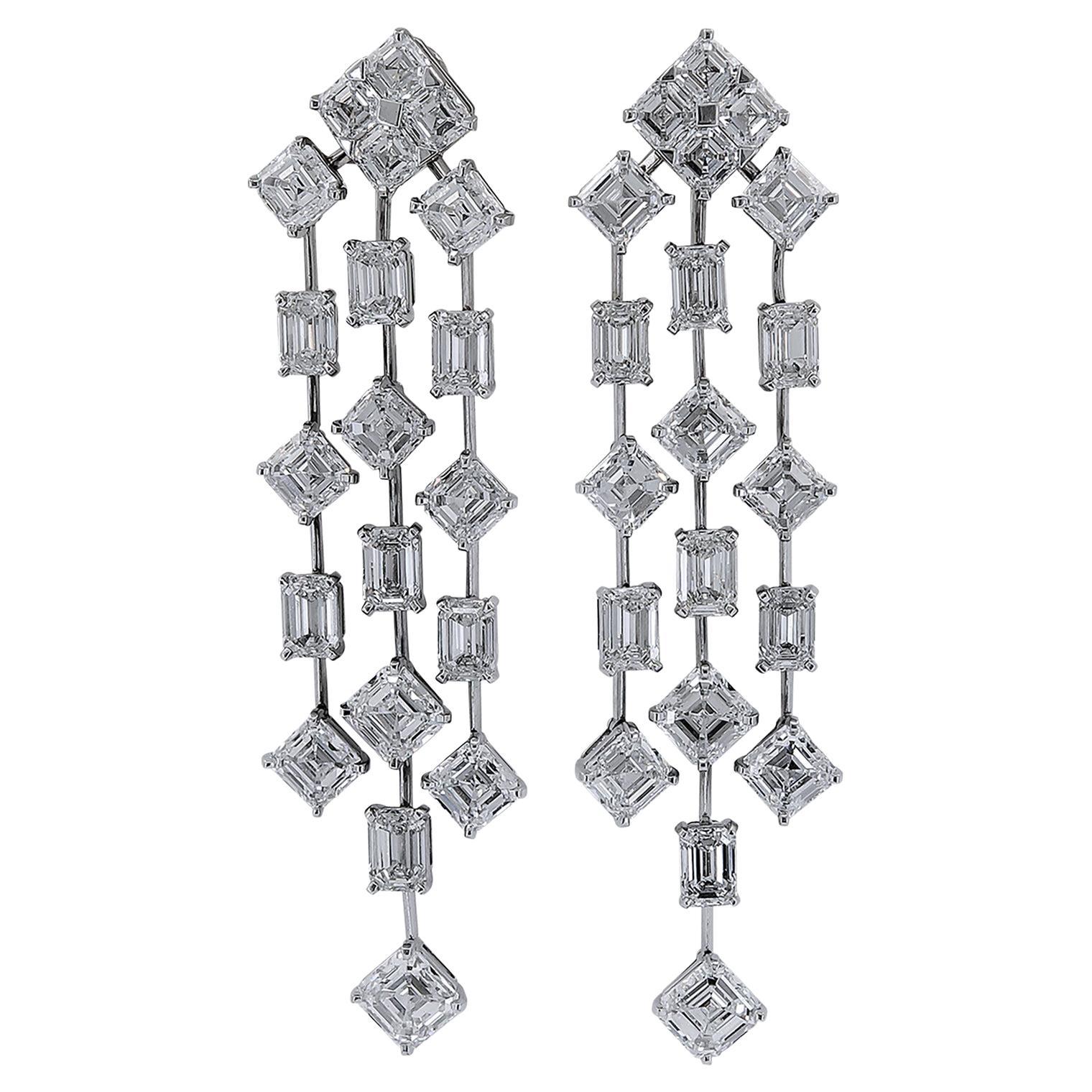 Spectra Fine Jewelry Boucles d'oreilles chandelier en diamants certifiés GIA