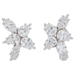 GIA Certified Diamond Cluster Earrings