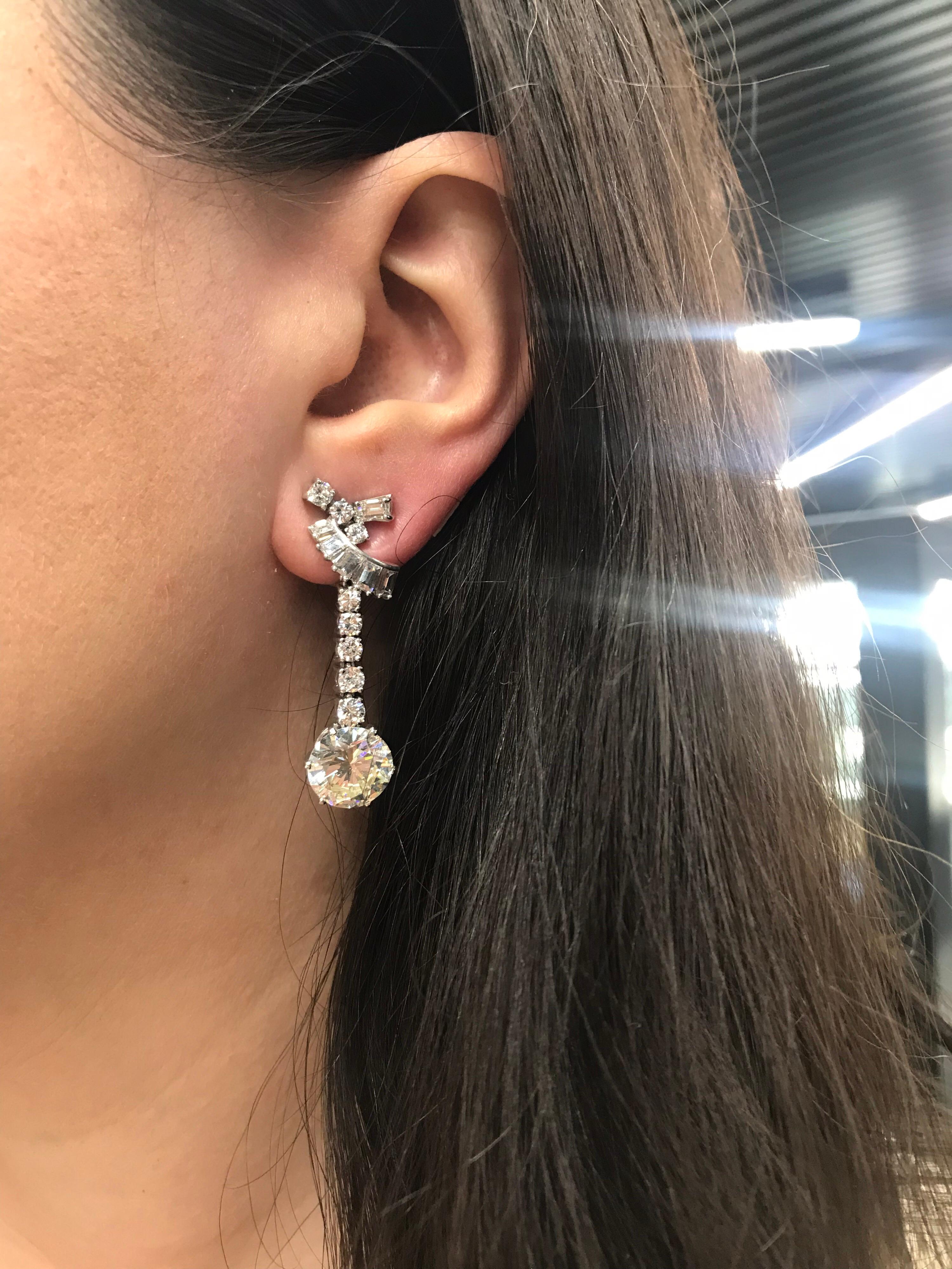 GIA Certified Diamond Drop Earrings 8.80 Carat 5
