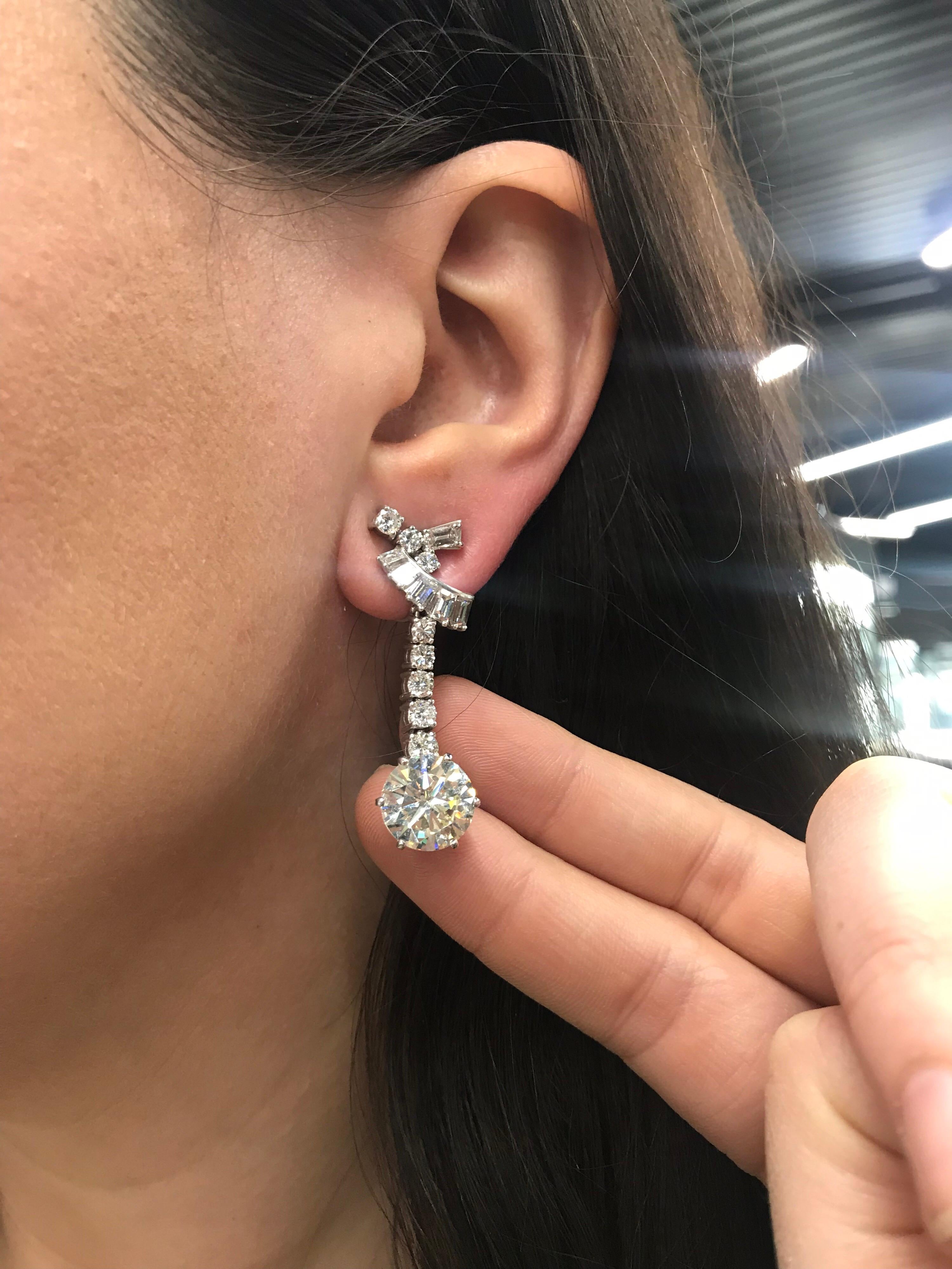 GIA Certified Diamond Drop Earrings 8.80 Carat 7