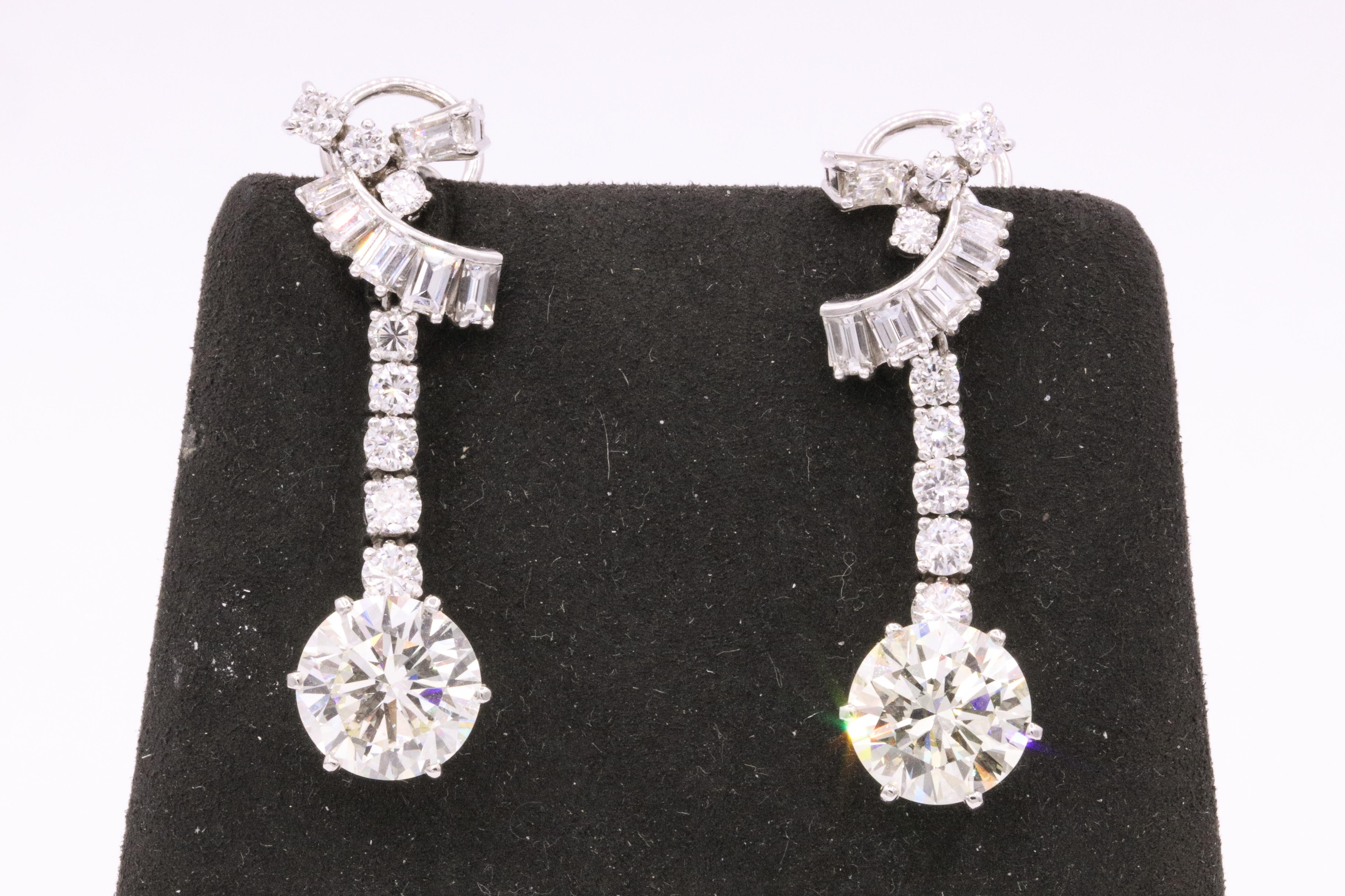 Contemporary GIA Certified Diamond Drop Earrings 8.80 Carat