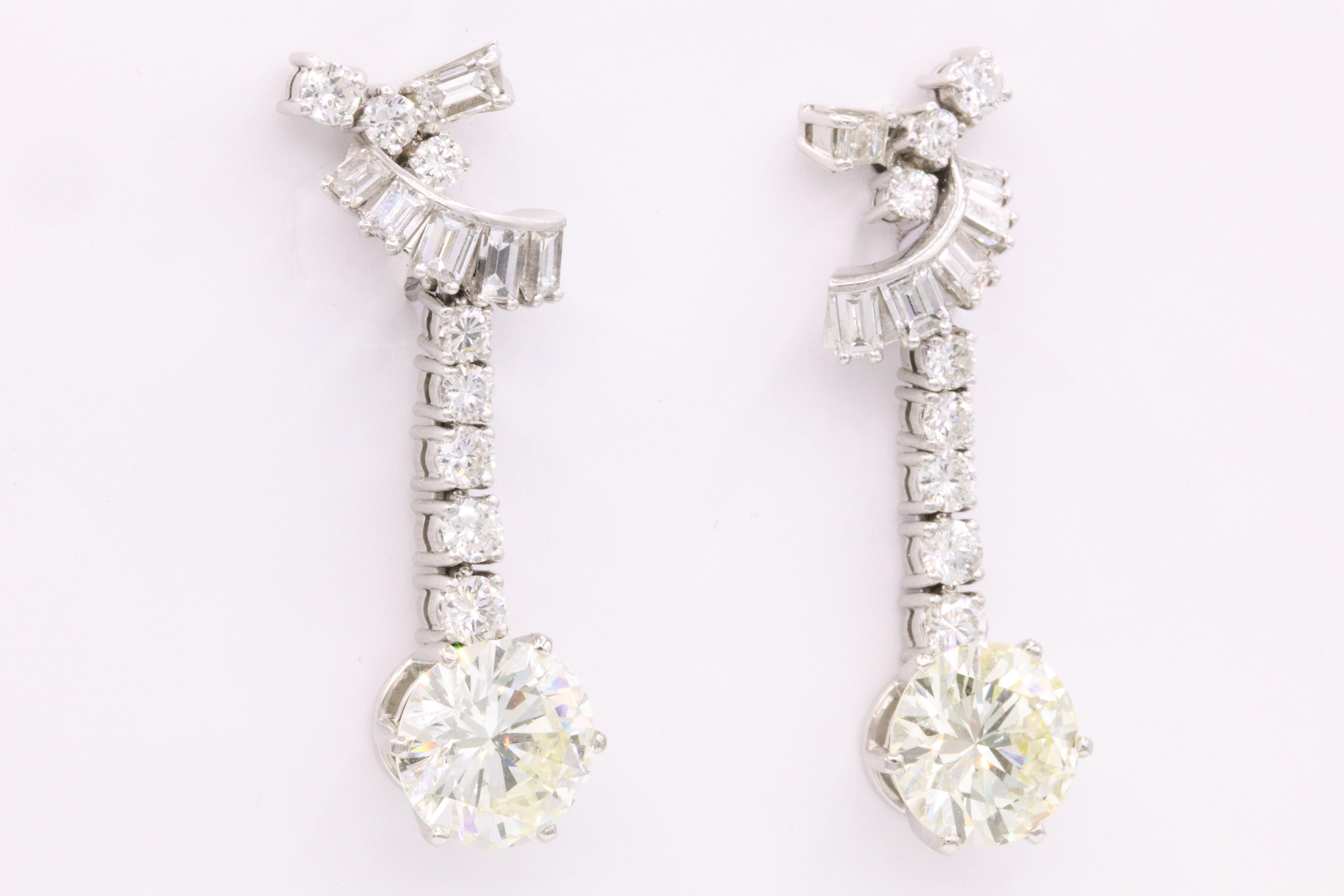 Round Cut GIA Certified Diamond Drop Earrings 8.80 Carat