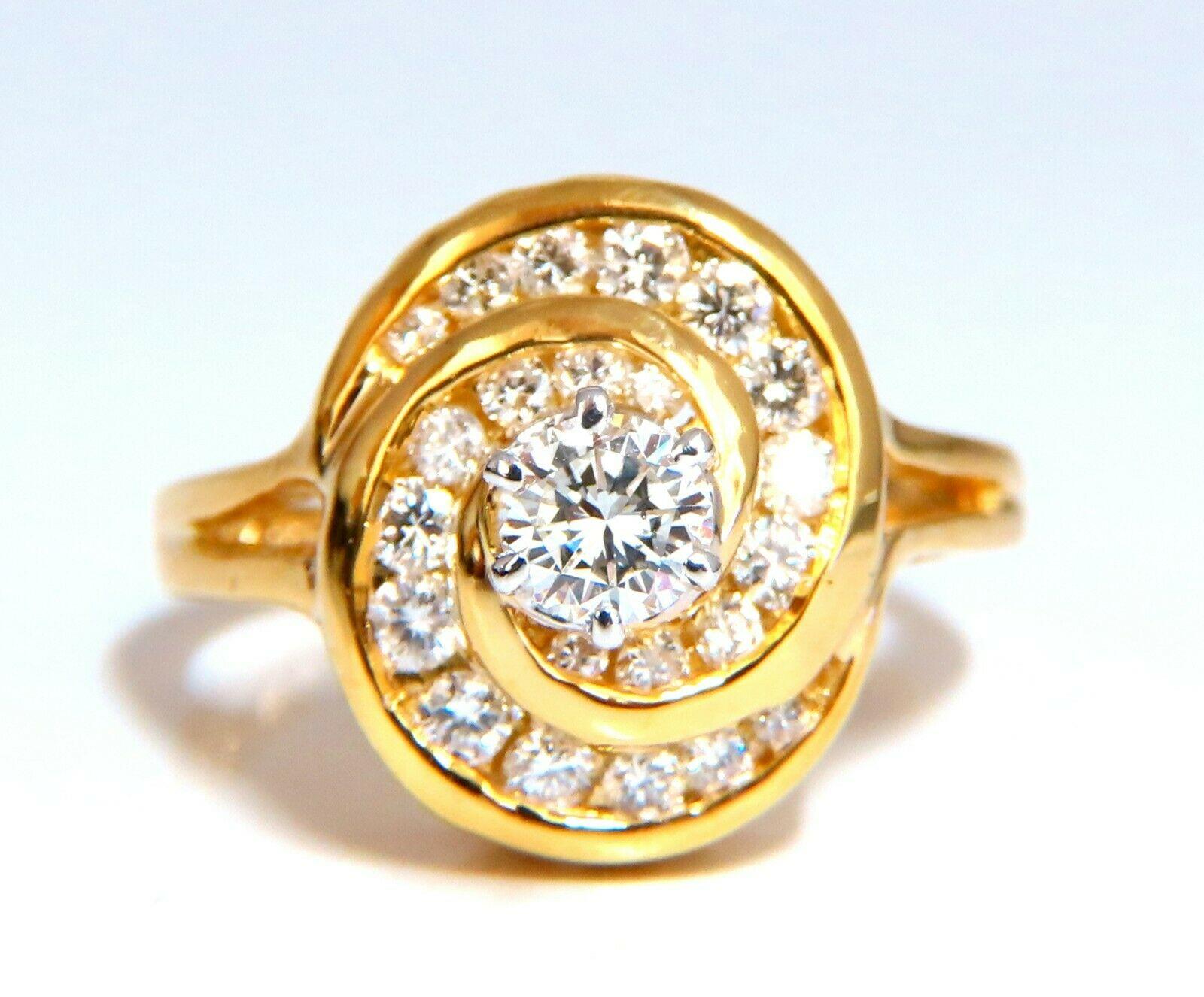 GIA Certified Diamond Endless Swirl Cluster Ring 14 Karat For Sale 2