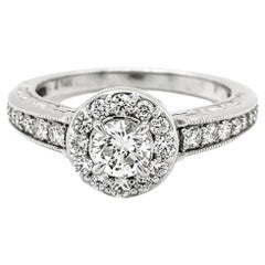 GIA Certified Diamond Engagement Ring 0.43 Carat 14 Karat White Gold