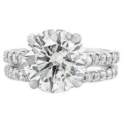 GIA Certified Diamond Engagement Ring 4.10 cts Set  in Platinum