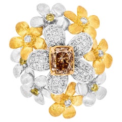 GIA Certified Diamond Flower Dress Ring