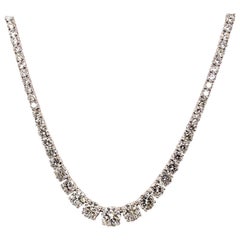 GIA Certified Diamond Graduated Riviera Necklace