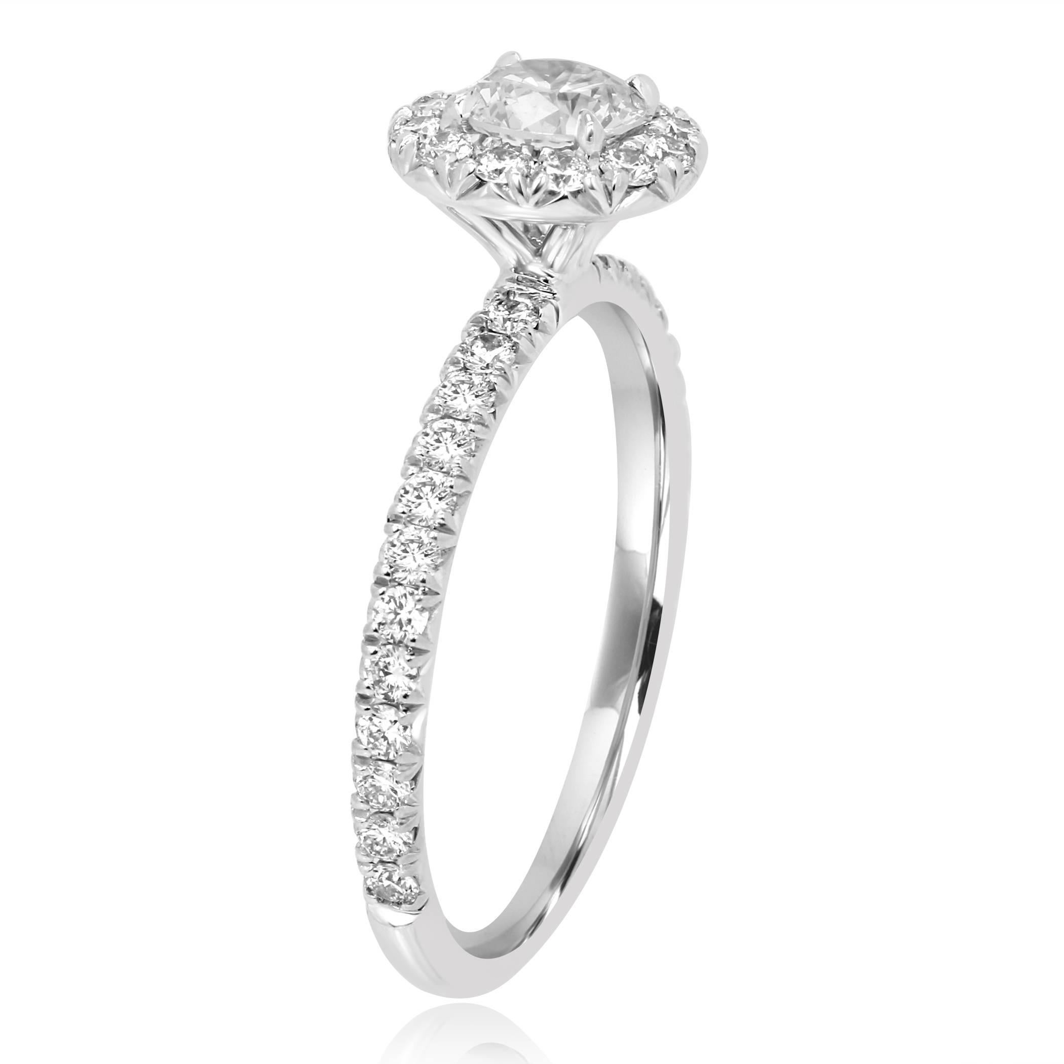 halo engagement and wedding ring set