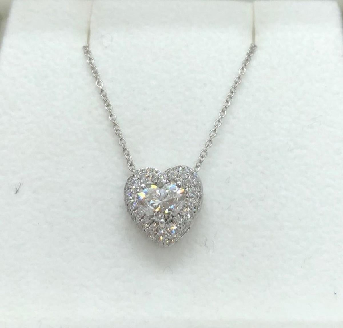 Heart Cut GIA Certified Diamond Heart Shape Pendant Set in 18kwg