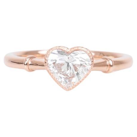 GIA Certified Diamond Heart Solitaire Ring For Sale