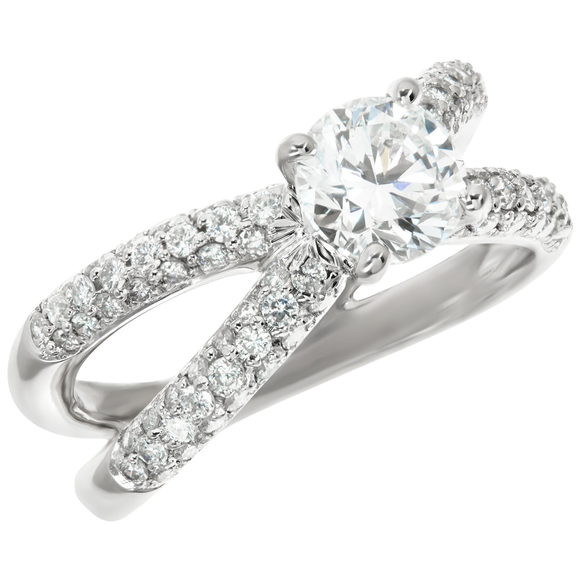 GIA certified diamond Platinum ring In Excellent Condition For Sale In Surfside, FL