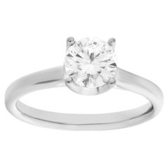 GIA Certified Diamond Ring in 14k White Gold, 1.03 Carat, H Color, SI2 Clarity