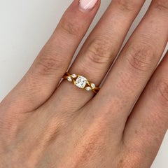 GIA zertifizierter Diamantring mit 0,72ct Diamanten in 14ct Gelbgold
