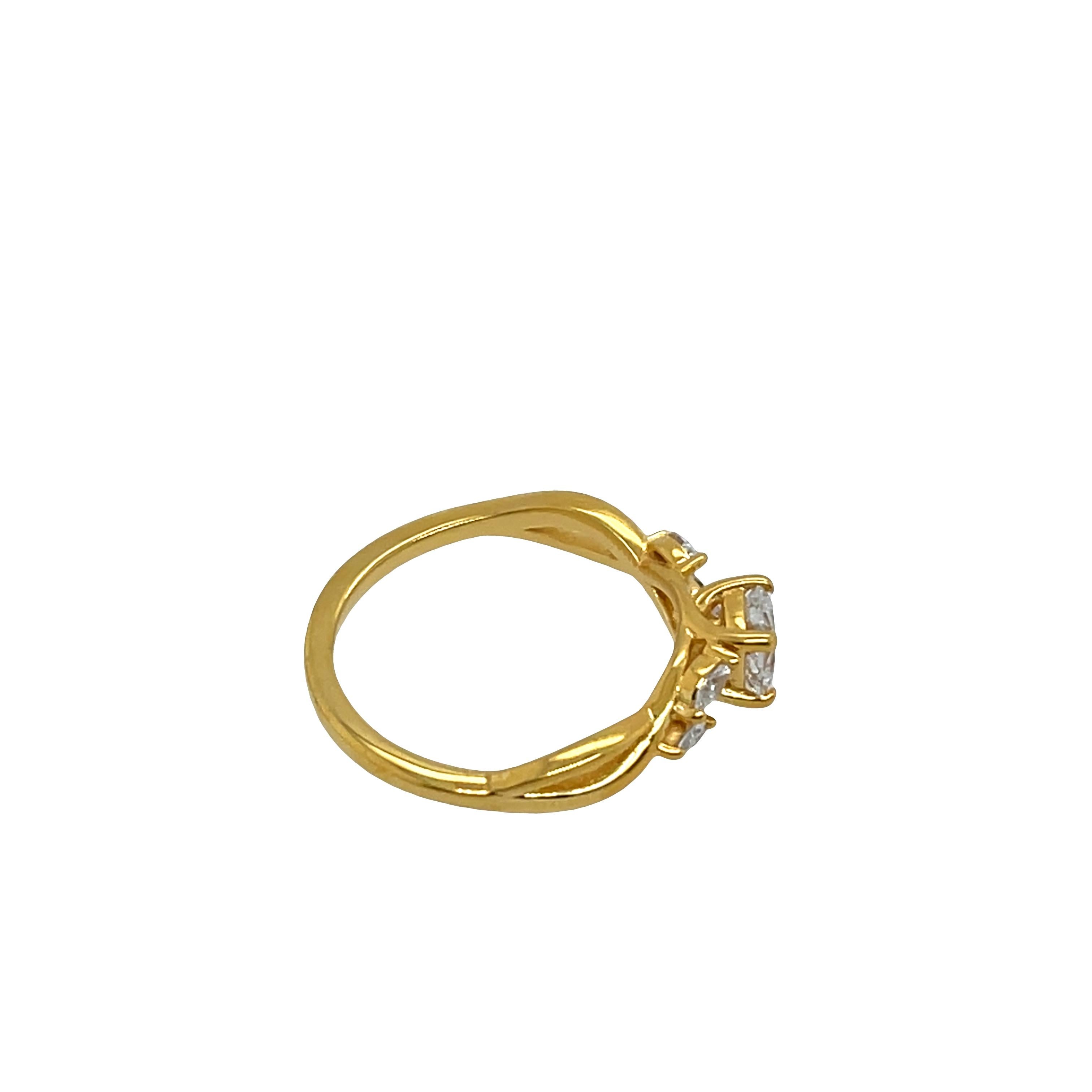 De las mujeres Anillo de diamantes con certificado GIA y diamantes de 0,72 ct en oro amarillo de 14 ct en venta