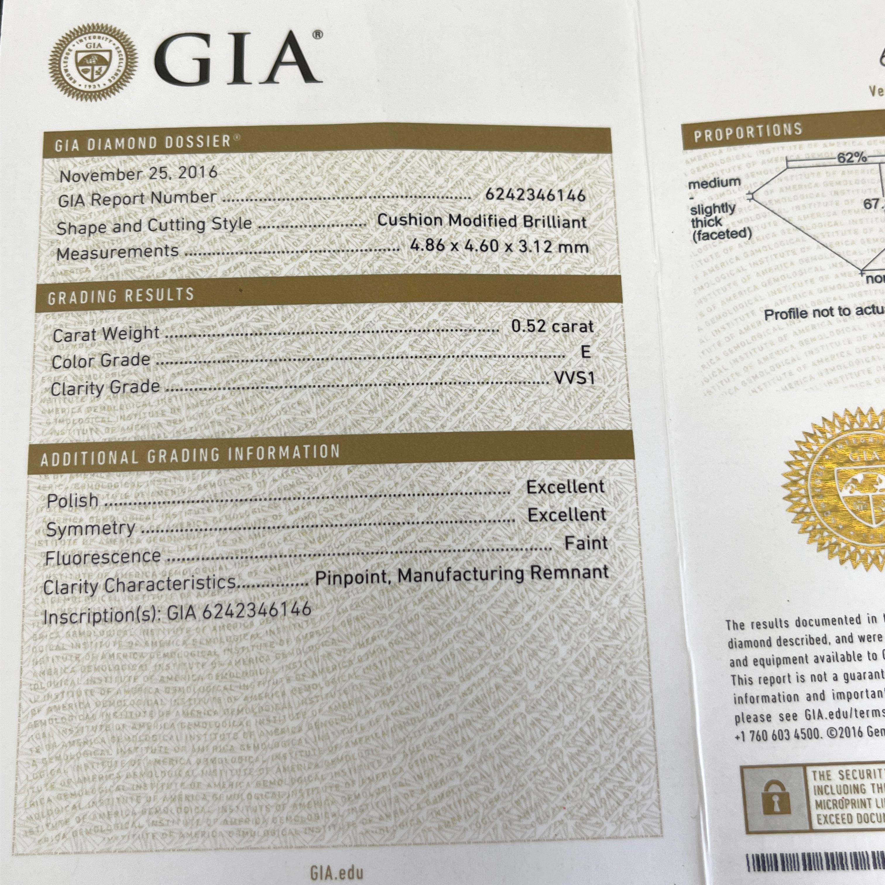Anillo de diamantes con certificado GIA y diamantes de 0,72 ct en oro amarillo de 14 ct en venta 1