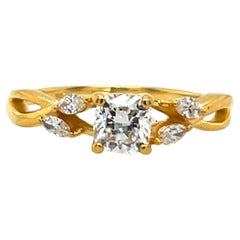 GIA Certified Diamond Ring Set With 0.72ct Diamonds in 14ct Yellow Gold