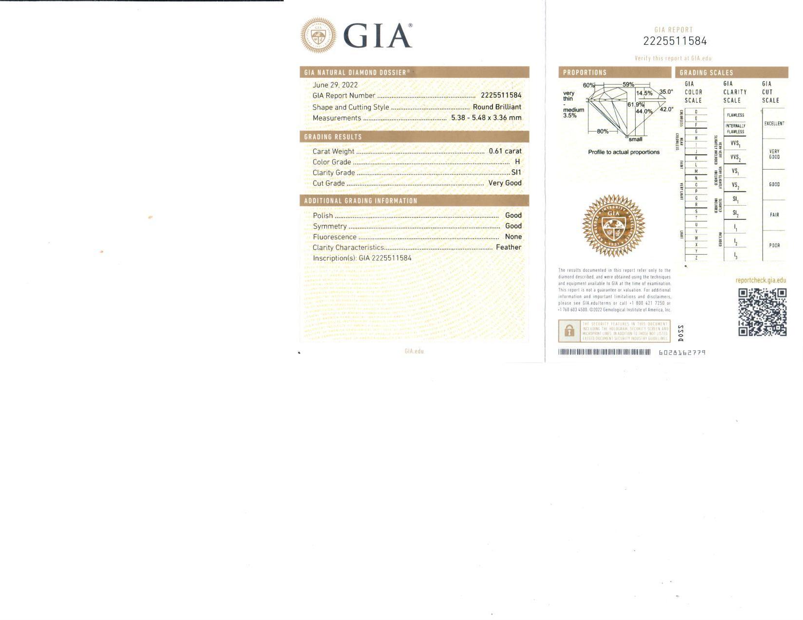 Collier de diamants Riviere certifié par le GIA avec 153 Brilliantes rondes pesant 9.05 carats, dans une monture à 3 griffes en or blanc 14 carats.
Diamant central 0,61 carats, GIA H SI1
Deux diamants latéraux d'un poids total de 0,80
Couleur