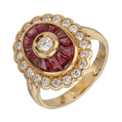 GIA-zertifizierter 1,70 Karat Diamant-Rubin-Gelbgold-Cocktailring