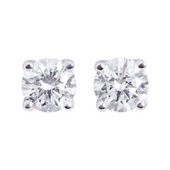 GIA Certified Diamond Stud Earrings 0.82 Carat Total Carat F/VS1 GIA Certified Diamond Stud Earrings 0.82 Carat Total Carat F/VS1