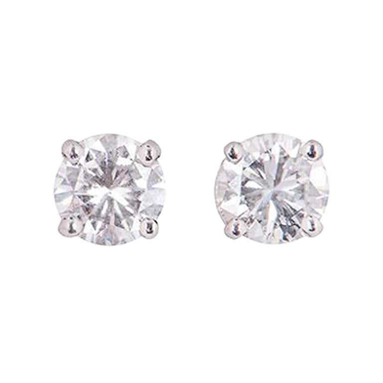 GIA Certified Diamond Stud Earrings 1.01 Carat Total