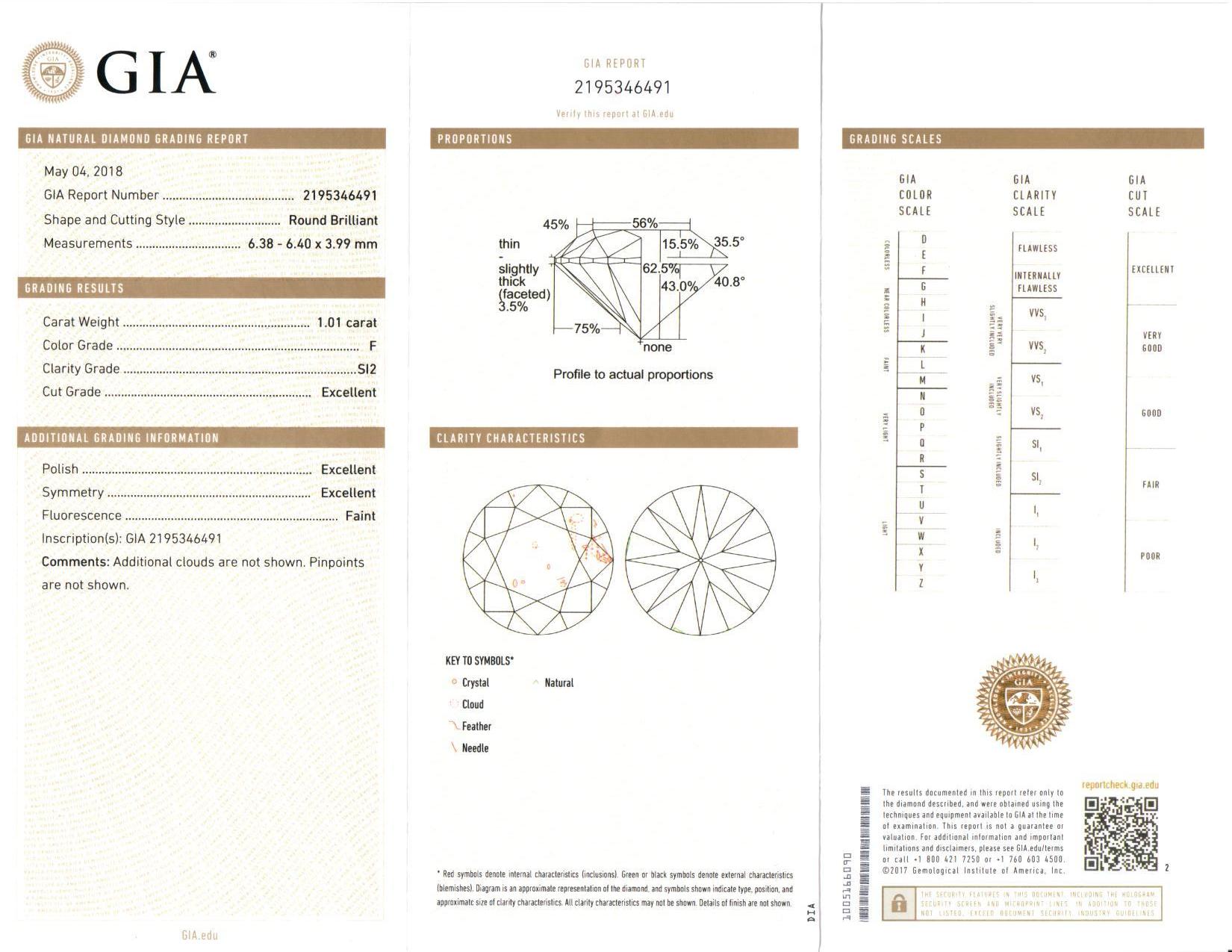 Orecchini con diamanti certificati GIA 2,01 carati F SI2 Oro bianco 18 carati in vendita 4