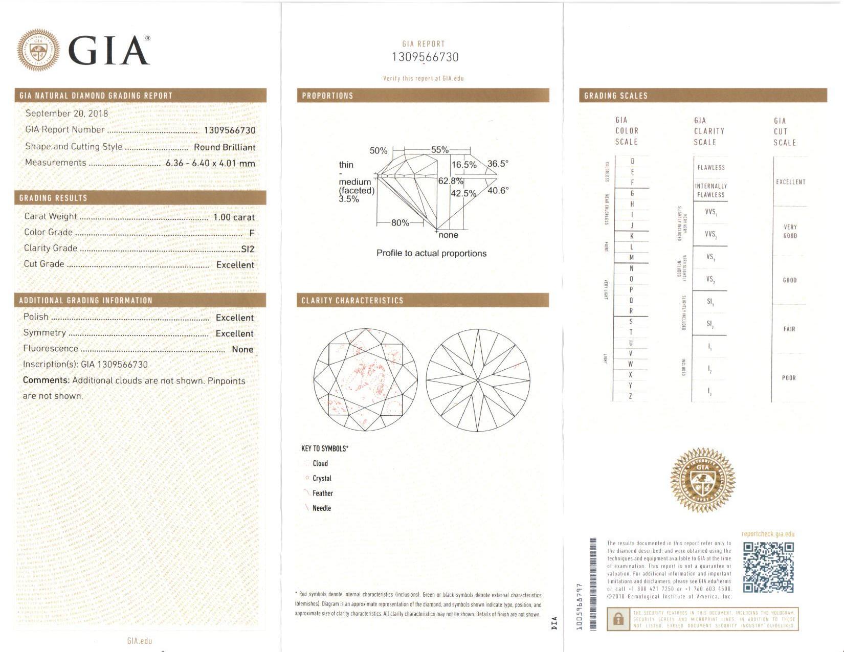 Orecchini con diamanti certificati GIA 2,01 carati F SI2 Oro bianco 18 carati in vendita 3