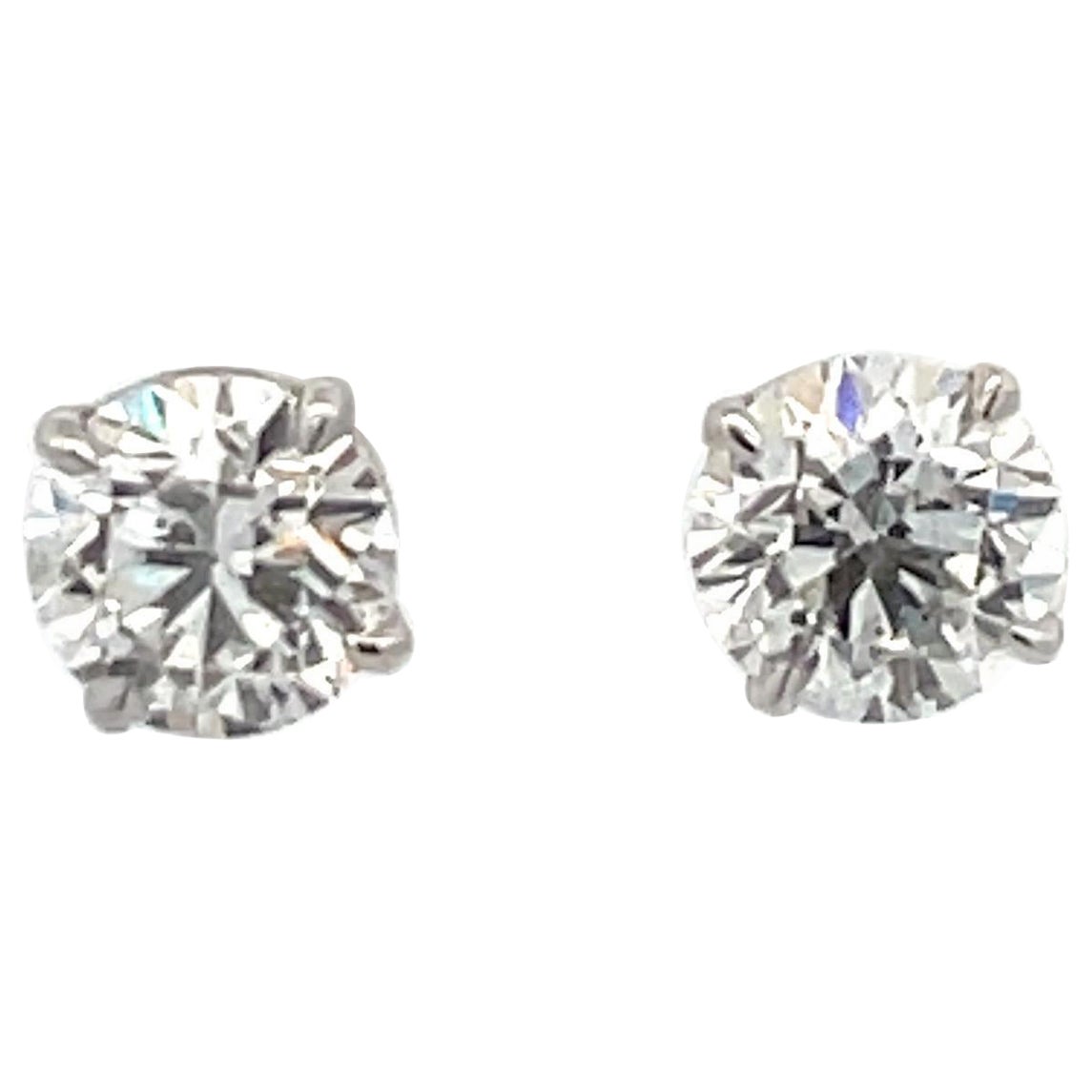 GIA-zertifizierte Diamant-Ohrstecker 2,01 Karat F SI2 18 Karat Weißgold