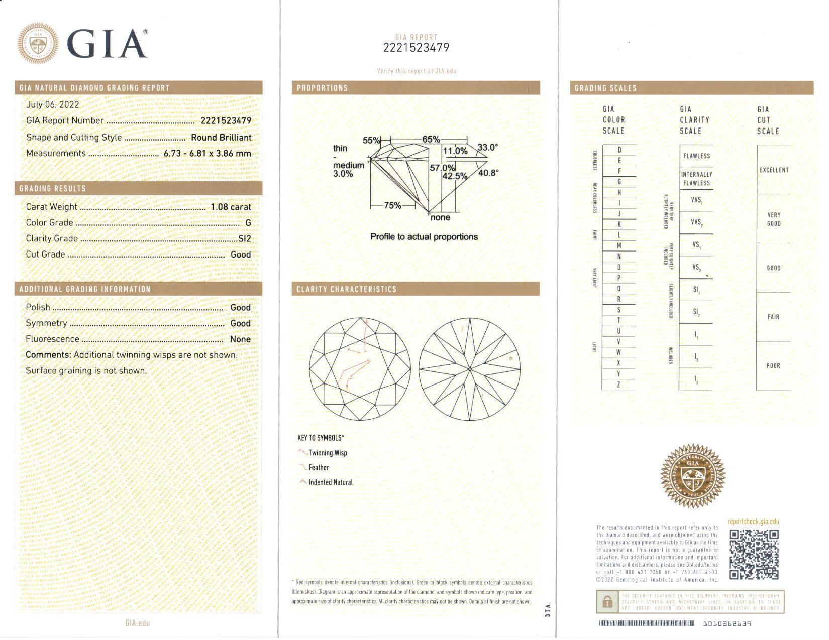 GIA-zertifizierte Diamant-Ohrstecker 2,02 Karat G-H SI2 18 Karat Weißgold  (Rundschliff) im Angebot
