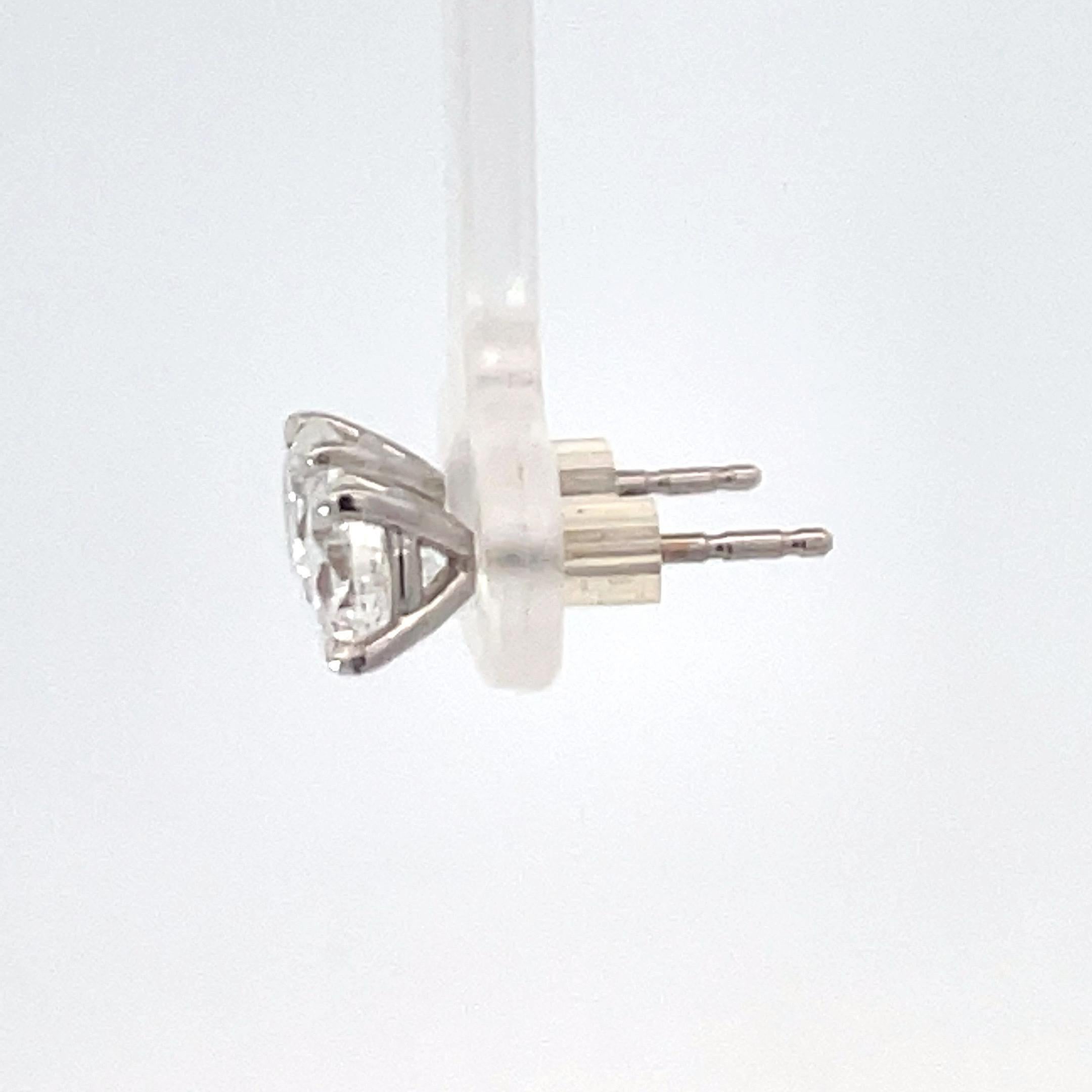 GIA CERTIFIED Diamond Stud Earrings 2.03 Carats D-E I1 18 Karat White Gold 1