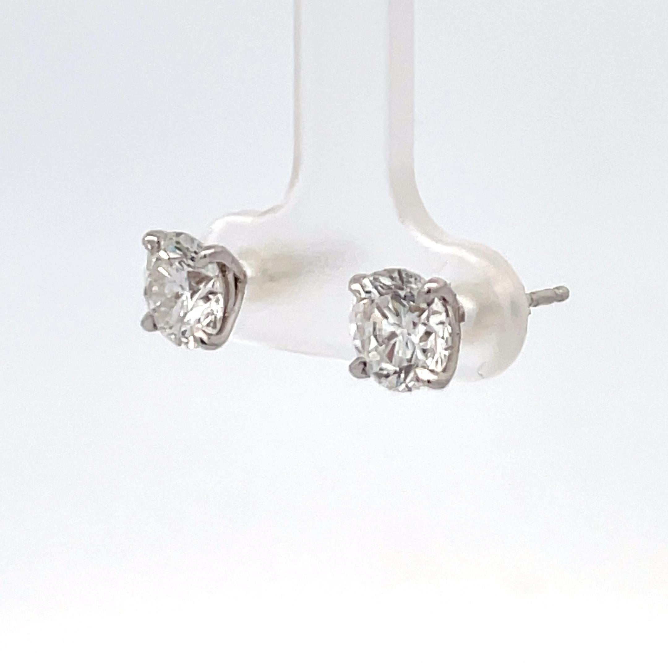 GIA Certified Diamond Stud Earrings 2.62 Carats E/G SI2-I1 18 Karat White Gold 1