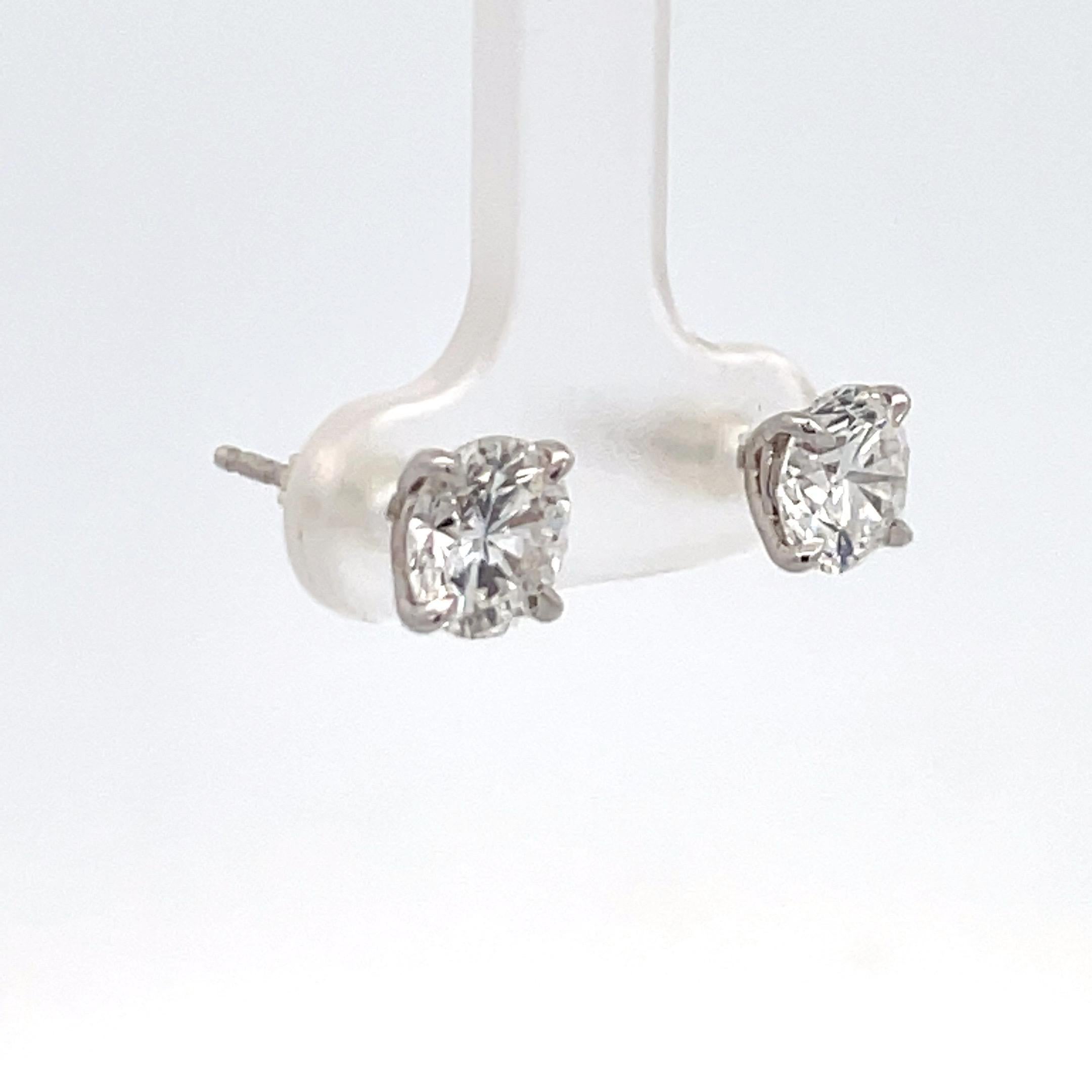 GIA Certified Diamond Stud Earrings 2.62 Carats E/G SI2-I1 18 Karat White Gold 2