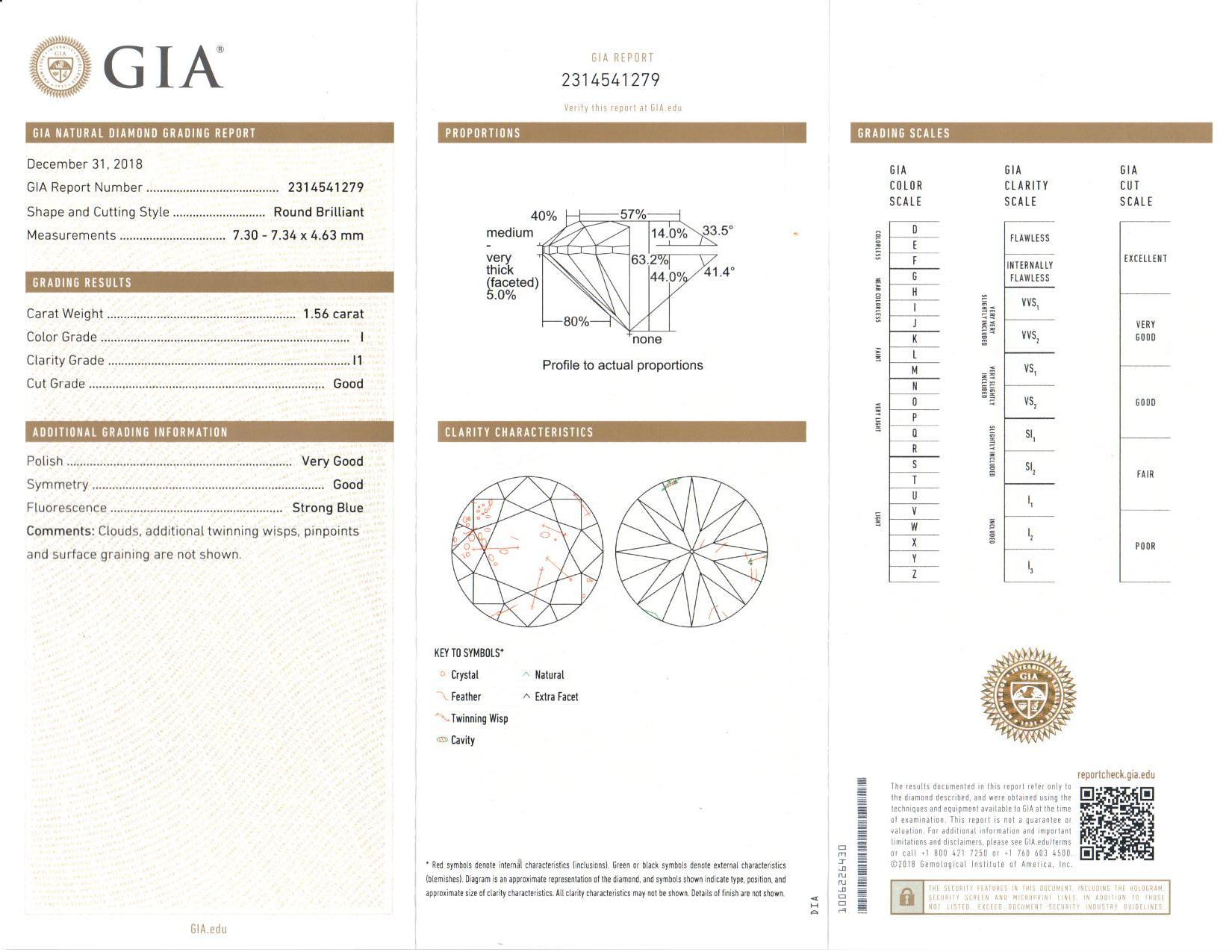 Contemporary GIA Certified Diamond Stud Earrings 3.08 Carat I-J I1 18 Karat White Gold