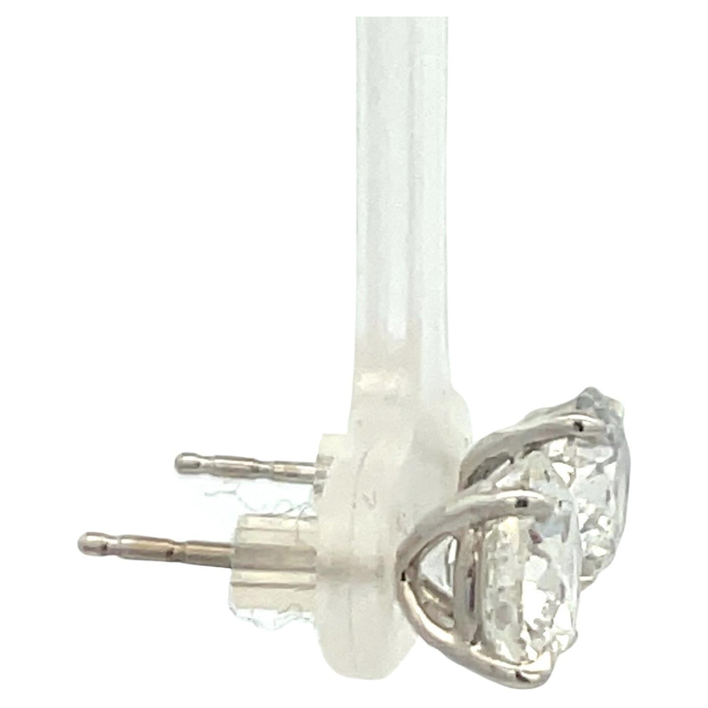 GIA-zertifizierte Diamant-Ohrstecker 4,03 Karat G I1 18 Karat Weißgold (Zeitgenössisch) im Angebot