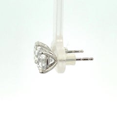 GIA Certified Diamond Stud Earrings 4.03 Carats G I1 18 Karat White Gold