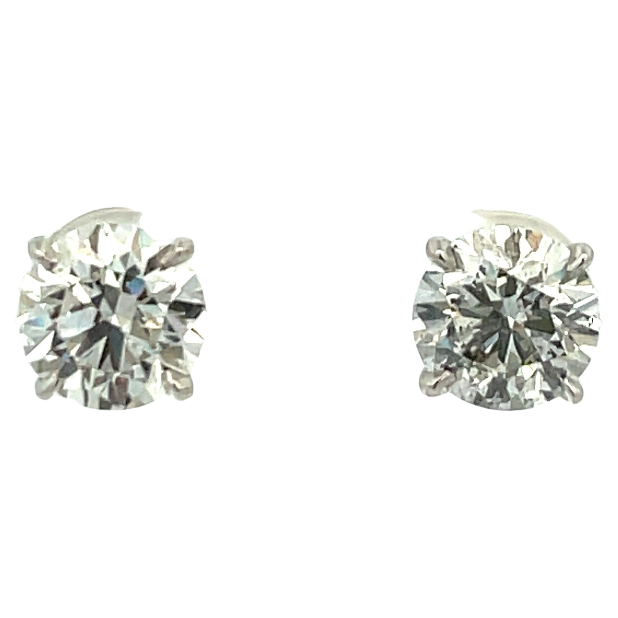 GIA-zertifizierte Diamant-Ohrstecker 4,03 Karat G I1 18 Karat Weißgold im Angebot