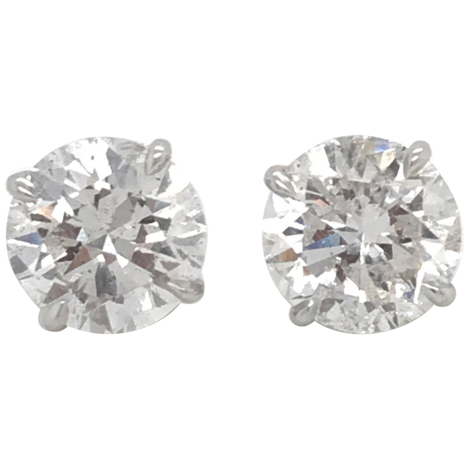 GIA Certified Diamond Stud Earrings 4.71 Carat E-F