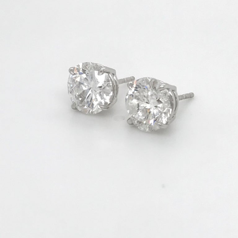 GIA Certified Diamond Stud Earrings 4.71 Carat EF at 1stDibs