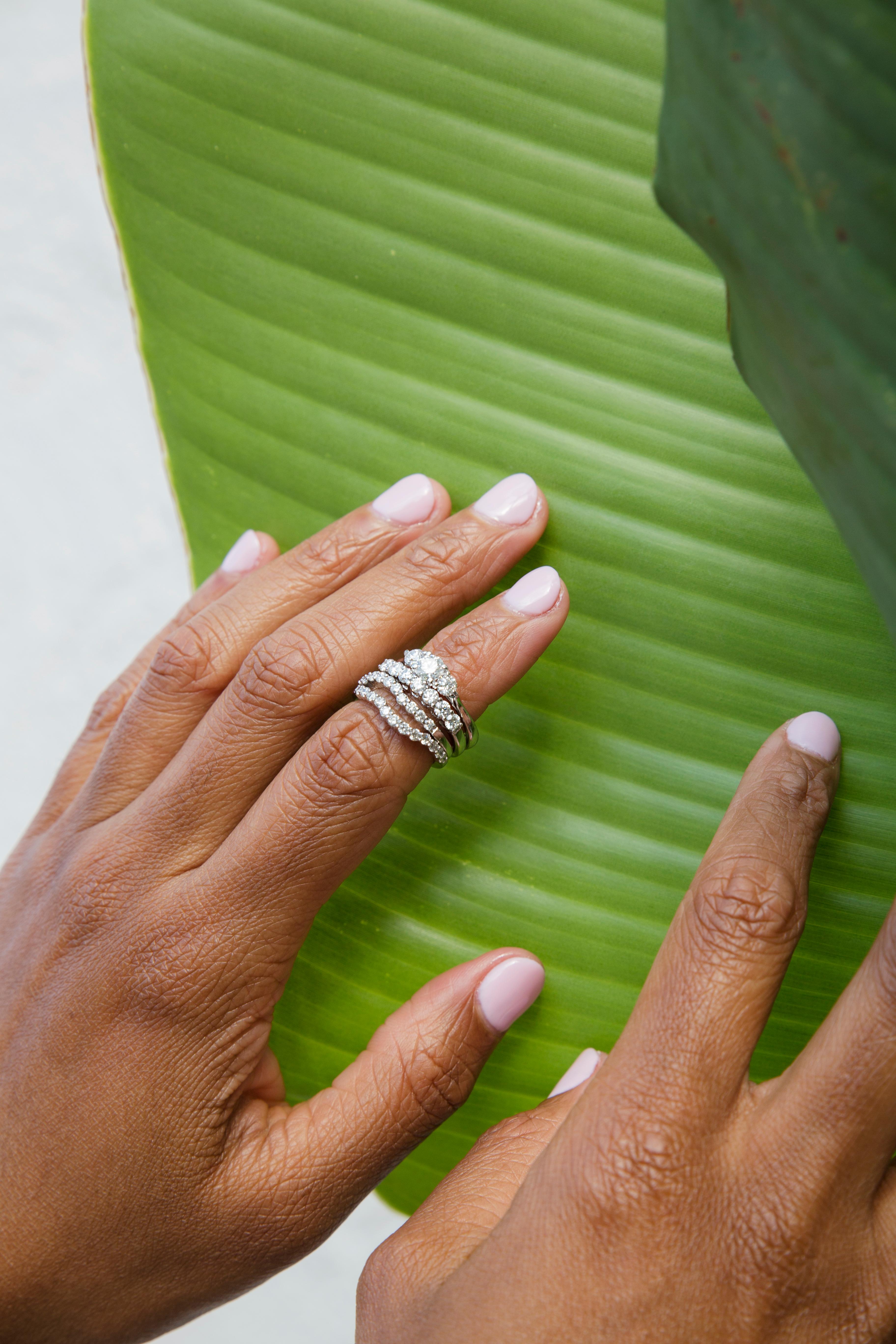 GIA Certified Diamond Three Stone Engagement Ring in 18 Carat White Gold 5