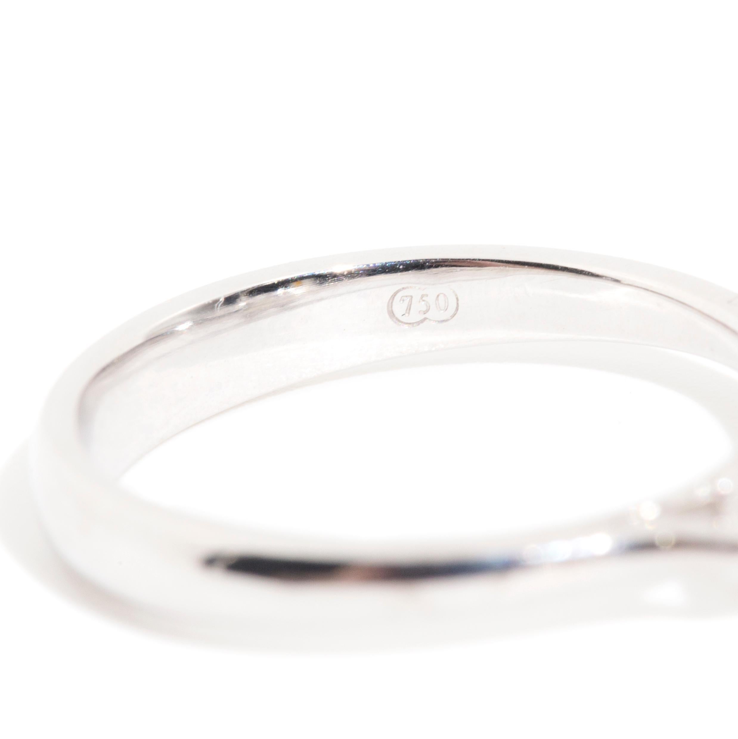 GIA Certified Diamond Three Stone Engagement Ring in 18 Carat White Gold 6