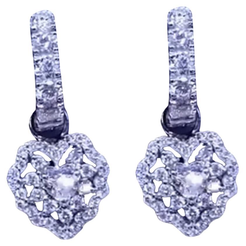 GIA Certified Diamonds 18K Gold Earrings  For Sale