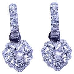 Boucles d'oreilles en or 18 carats avec diamants certifiés GIA 