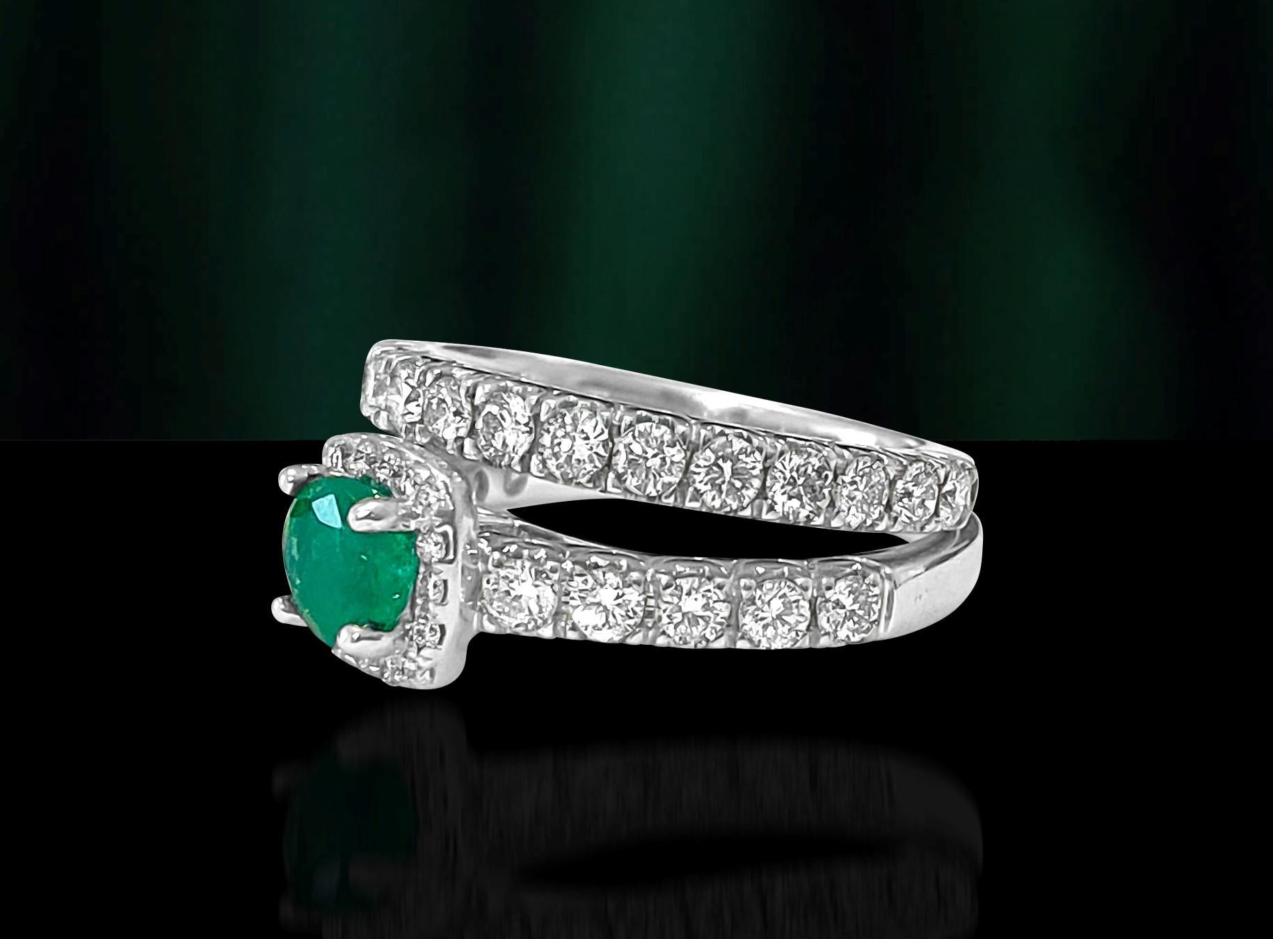 Art Deco GIA Certified 1.80 Carat Double Band Emerald Diamond Ring Set For Sale
