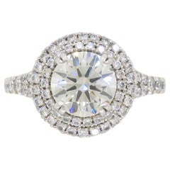 GIA Certified Double Halo Diamond Engagement Ring