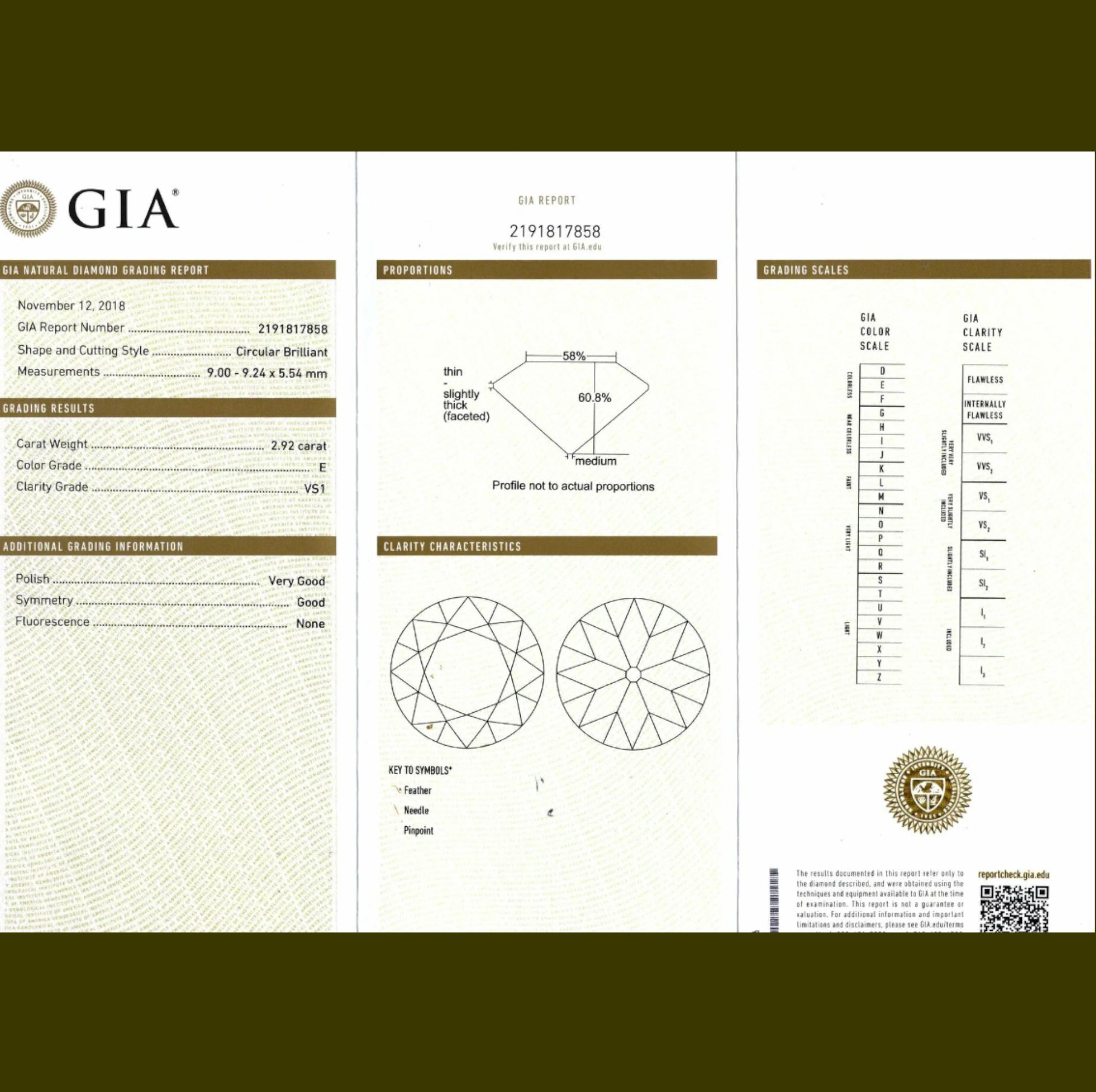 Women's GIA Certified E COLOR VS1 Old European Cut Diamond Engagement Platinum Ring For Sale