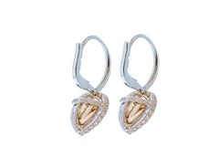 GIA Certified Earrings with Fancy Yellow Heart Shape Diamonds