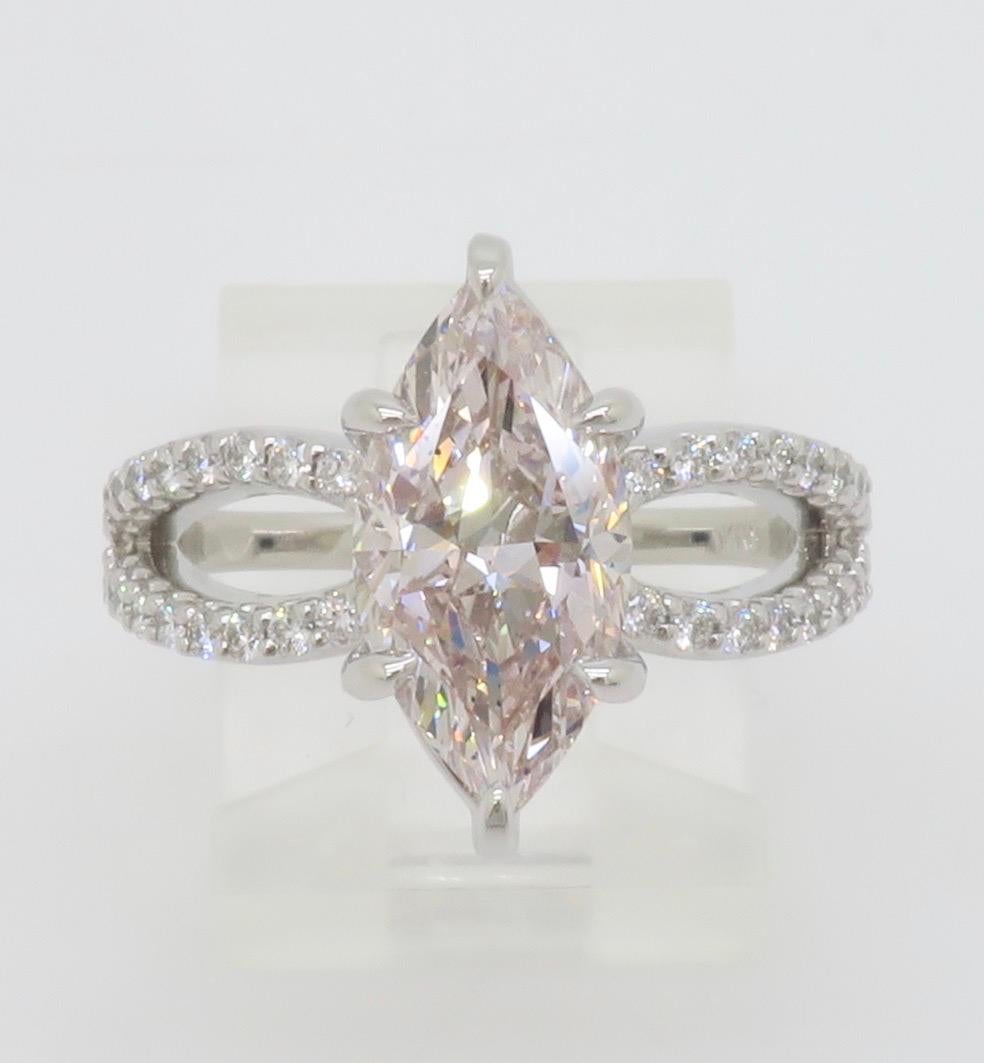 GIA zertifiziert Erde Mined 2,16CT Pink Diamond in 14k Weißgold im Angebot 6