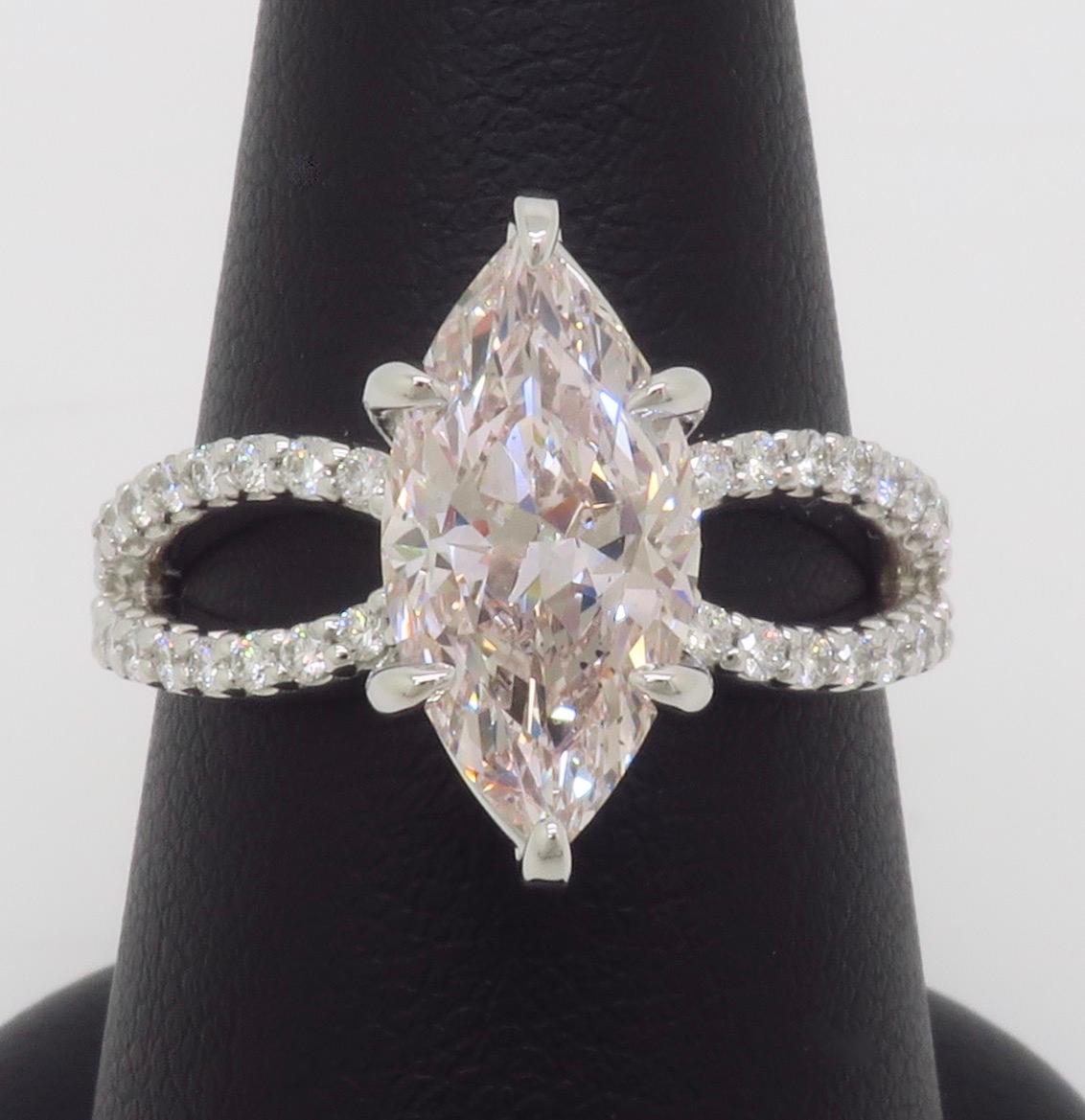 GIA zertifiziert Erde Mined 2,16CT Pink Diamond in 14k Weißgold im Angebot 3