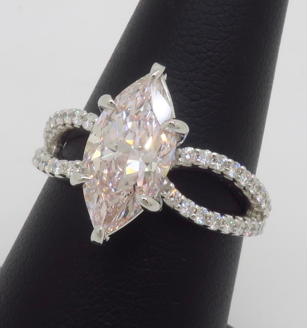 GIA zertifiziert Erde Mined 2,16CT Pink Diamond in 14k Weißgold im Angebot 4