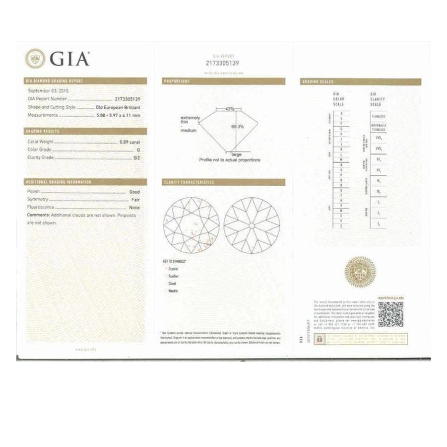 Platin-Verlobungsring mit GIA-zertifiziertem edwardianischem Diamanten im alteuropäischen Rosenschliff im Zustand „Gut“ im Angebot in Stamford, CT