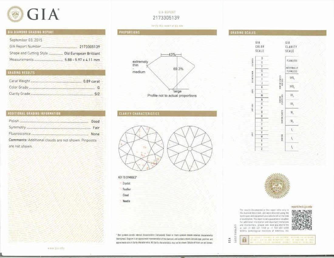 Platin-Verlobungsring mit GIA-zertifiziertem edwardianischem Diamanten im alteuropäischen Rosenschliff im Angebot 1